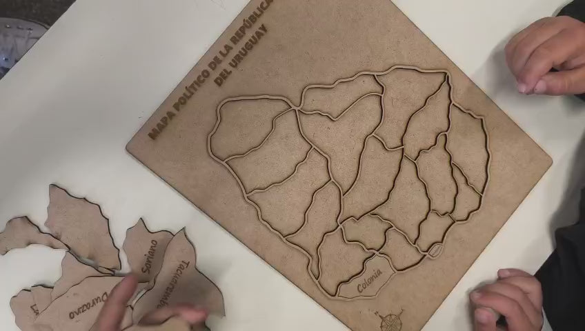 Mapa de Uruguay encastrable
