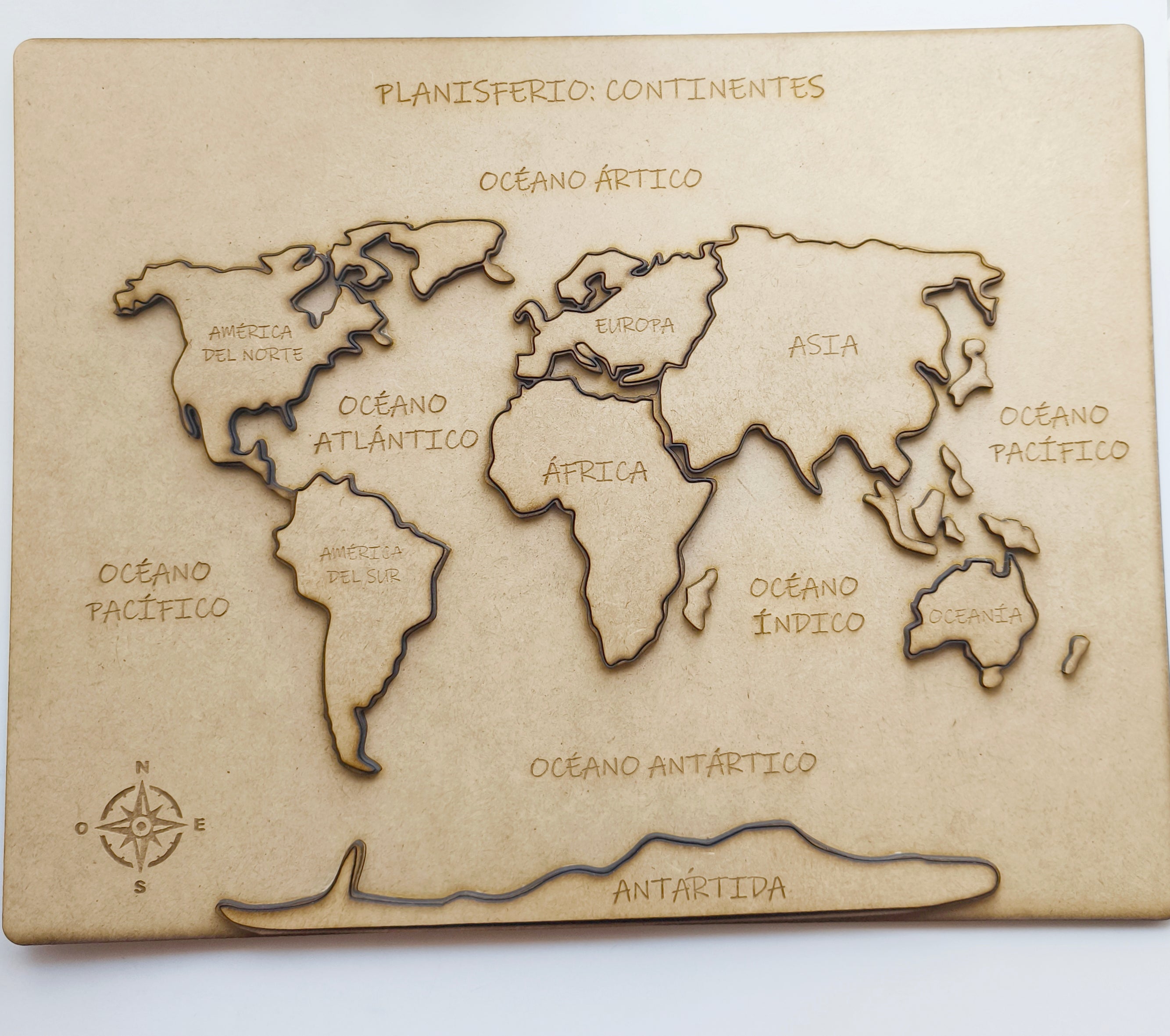 Planisferio Didáctico – Continentes del Mundo 🌍